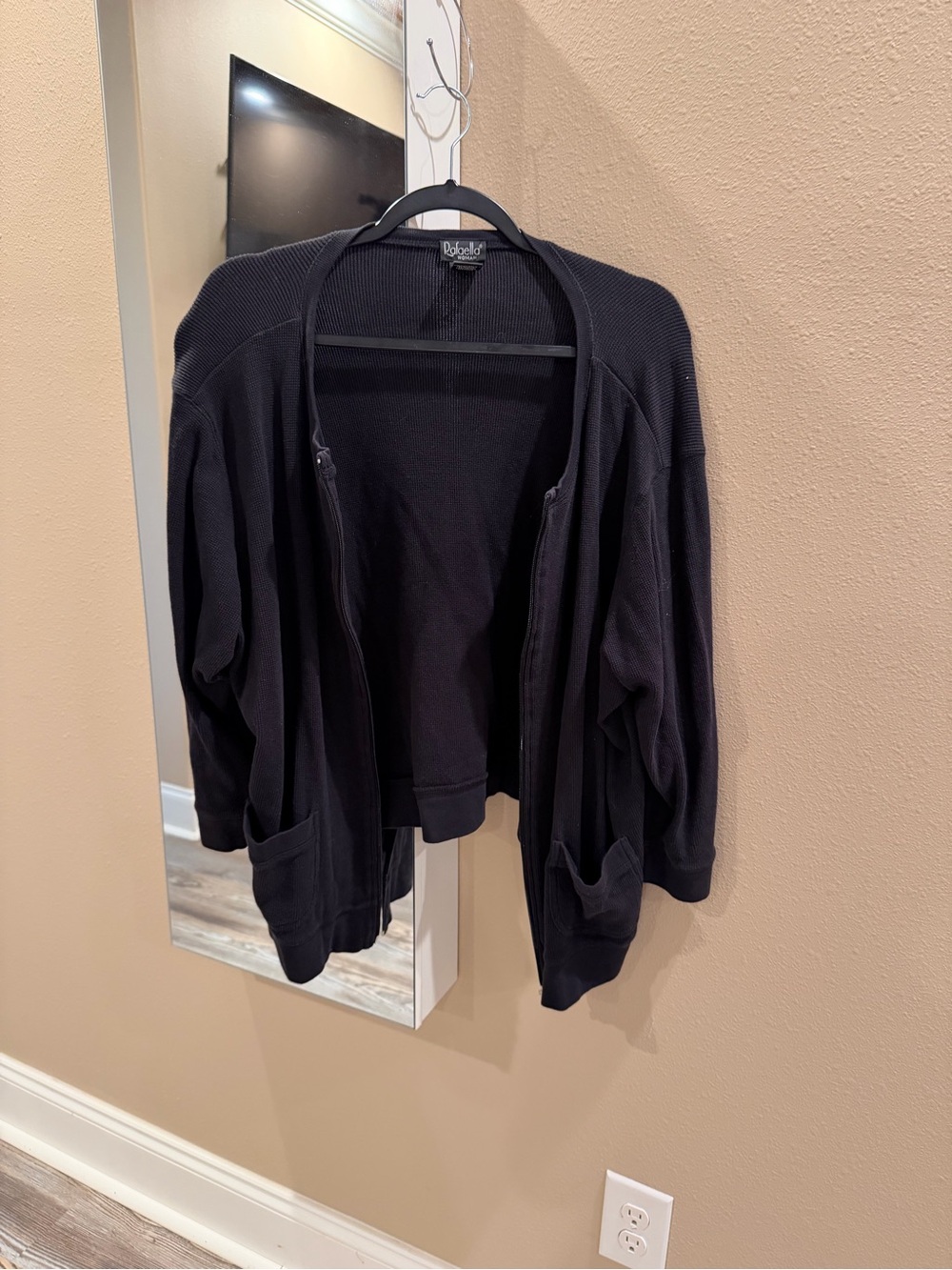 Rafaella Black Open-Front Women's Cardigan Sweater